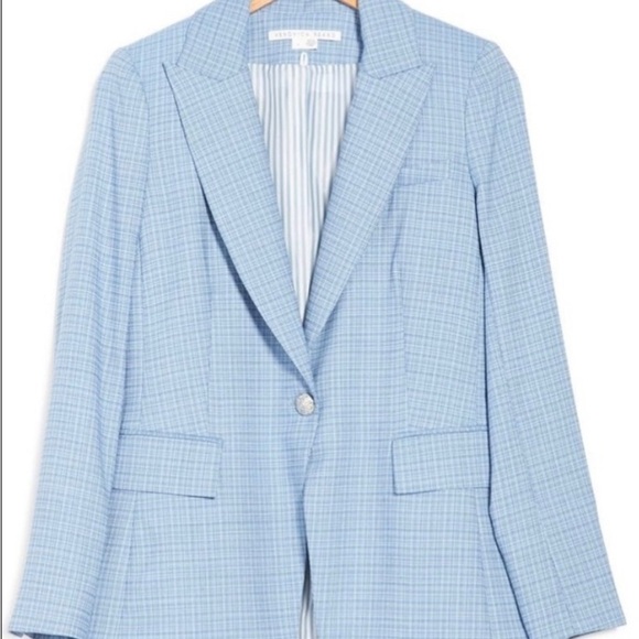 Veronica Beard Women's Blue Plaid Long and Lean Dickey Jacket Blazer Size 0 - Picture 13 of 15